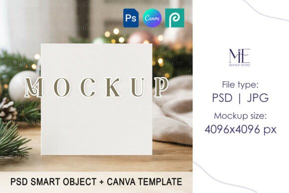 Download Square Holiday Invitation Card Mock-up - Card Collection