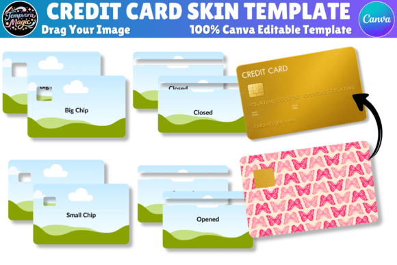 Download Credit Card Skin Canva Editable Template - Card Collection